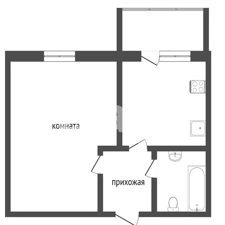 1-комнатная квартира: деревня Крутые Выселки, Лучезарная улица, 10А ... - Фото 0