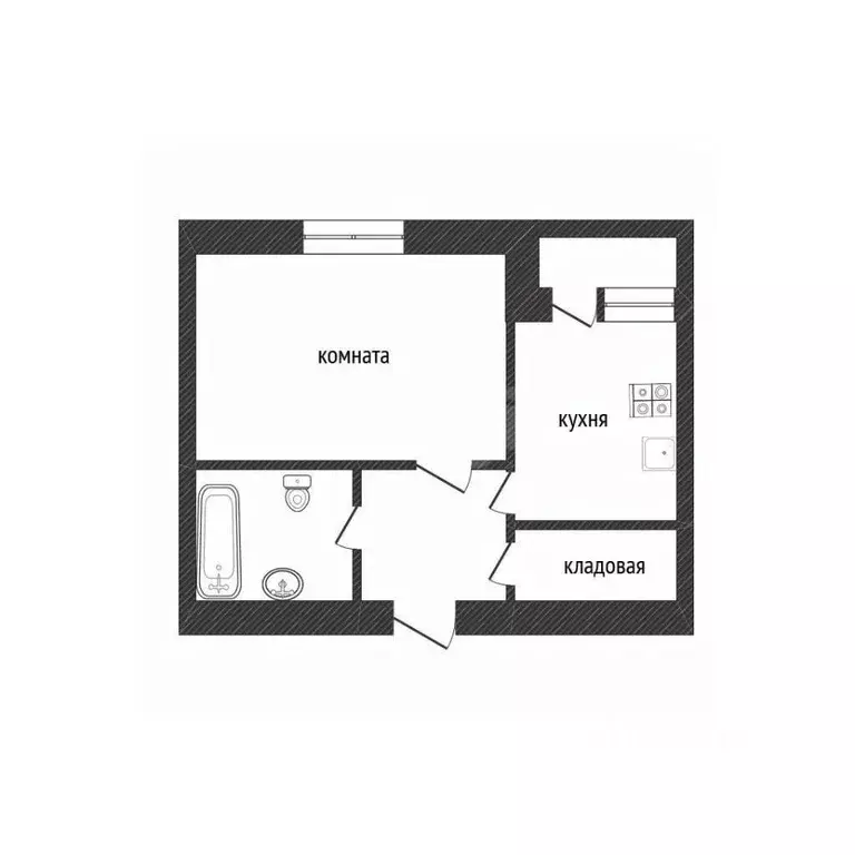 1-к кв. Ленинградская область, Волхов Ярвенпяя ул., 5б (28.7 м) - Фото 2