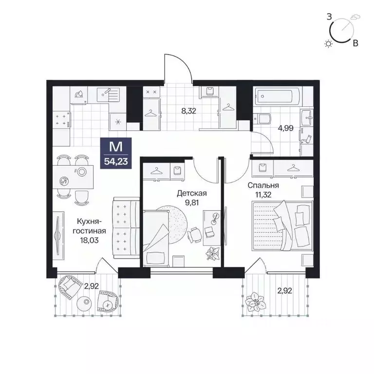 2-к кв. Волгоградская область, Волгоград просп. Имени В.И. Ленина, 59Г ... - Фото 1