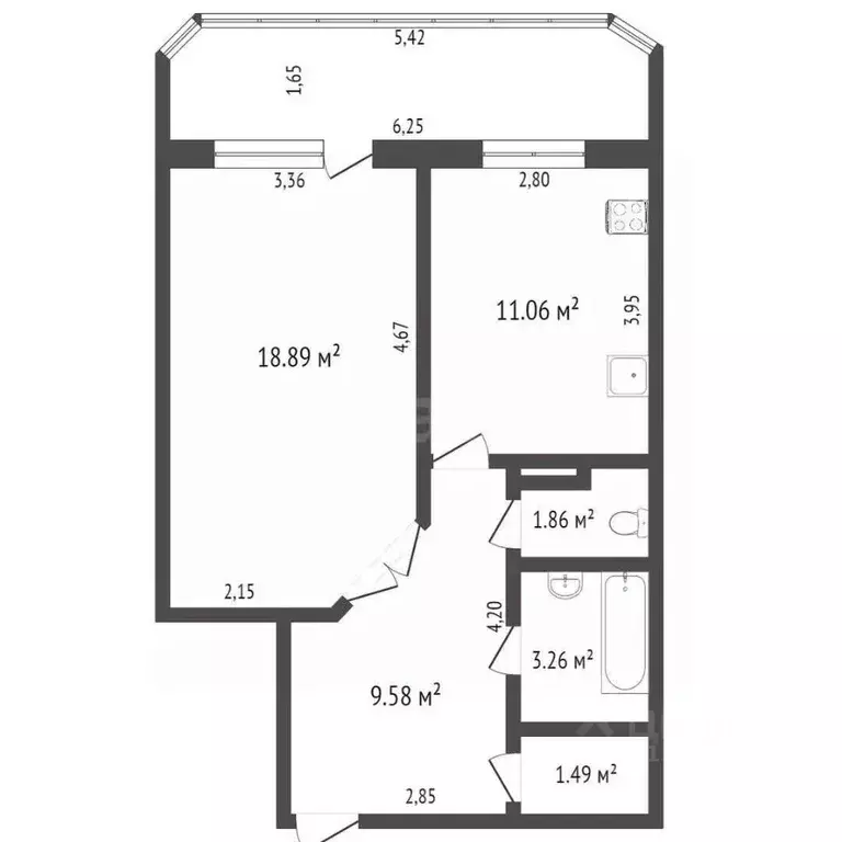 1-к кв. Ульяновская область, Ульяновск Университетская Набережная ул., ... - Фото 2