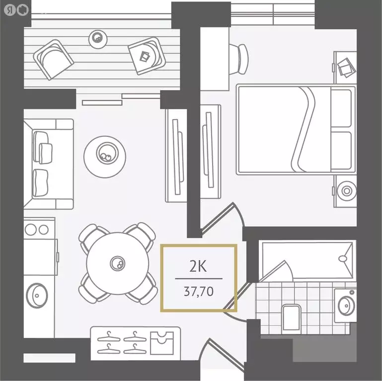 2-комнатная квартира: Адлер, улица Ленина, 280А (38.3 м) - Фото 0