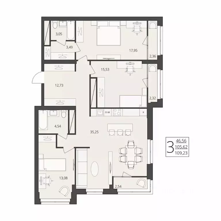 3-к кв. Волгоградская область, Волгоград ул. Степана Разина, 25/1 ... - Фото 1