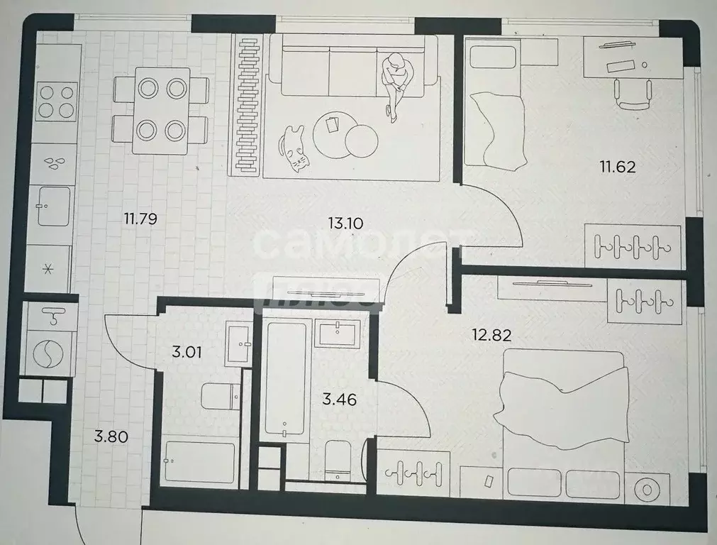 2-к кв. Москва ул. Веткина, 2 (59.6 м) - Фото 1