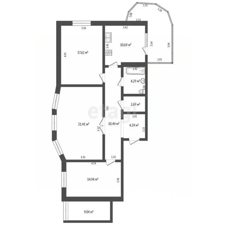 4-к кв. Ростовская область, Ростов-на-Дону просп. Ленина, 68А (90.4 м) - Фото 2