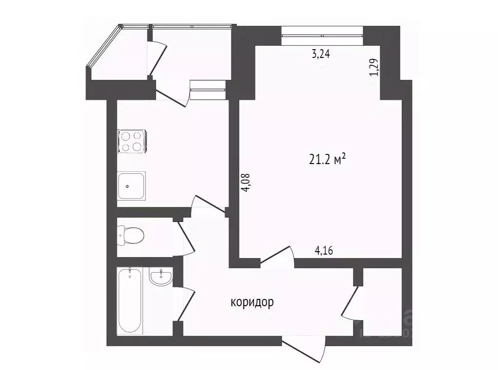 1-к кв. Ханты-Мансийский АО, Сургут Игоря Киртбая ул., 9 (43.2 м) - Фото 1