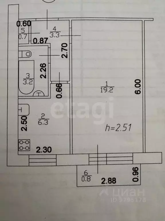 1-к кв. Татарстан, Казань просп. Ямашева, 17 (32.7 м) - Фото 1