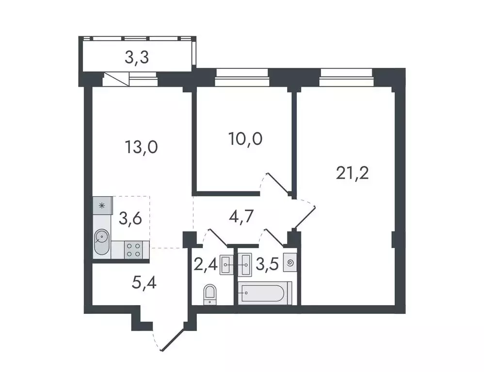 3-комнатная квартира: Киров, Чистопрудненская улица, 13 (67.1 м) - Фото 0