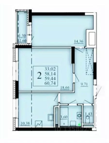 2-к кв. Башкортостан, Уфа Затон-Восточный жилрайон, Паруса жилой ... - Фото 1