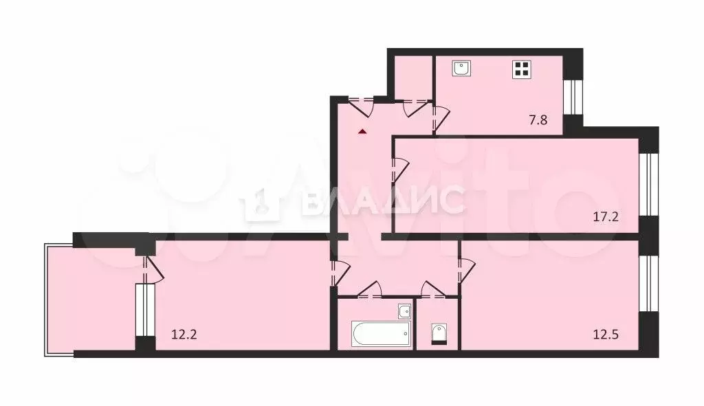 3-к. квартира, 67 м, 7/9 эт. - Фото 0