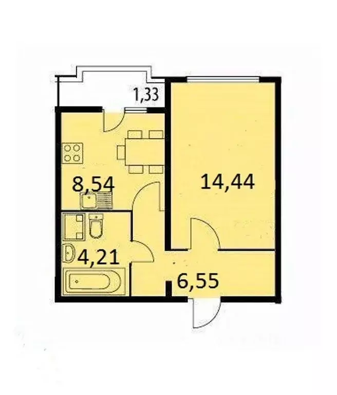 1-к кв. Санкт-Петербург Парашютная ул., 65 (33.5 м) - Фото 1