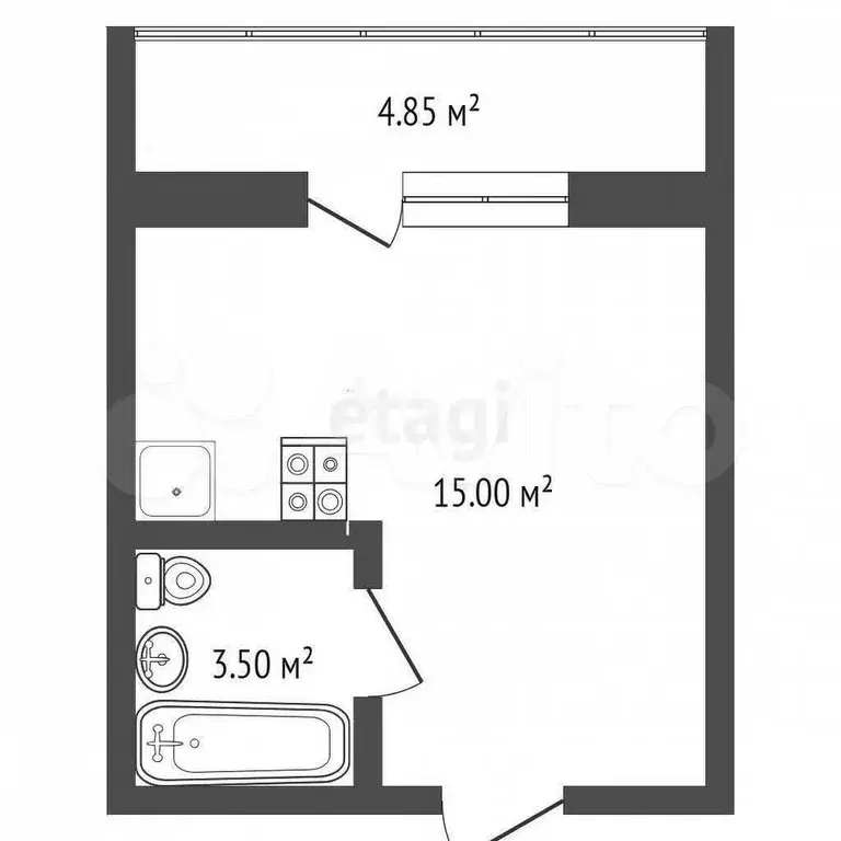 Квартира-студия, 19,7 м, 5/5 эт. - Фото 0