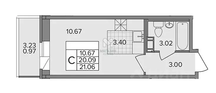 Студия Ленинградская область, Всеволожский район, д. Новое Девяткино ... - Фото 2