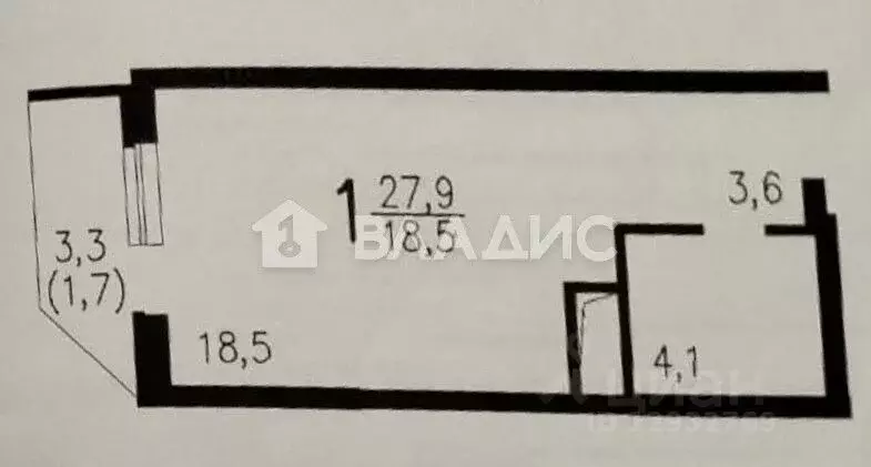 Студия Пензенская область, Пенза ул. Антонова, 5Л (28.0 м) - Фото 1