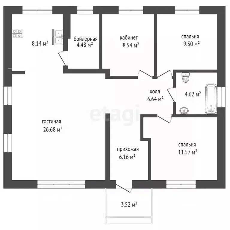 Дом в Мордовия, Лямбирский район, с. Берсеневка ул. Новоселов (110 м) - Фото 1