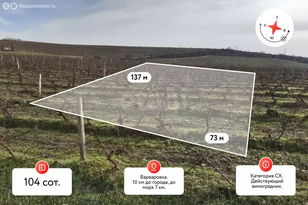 Участок в Краснодарский край, Анапа (104 м) - Фото 1