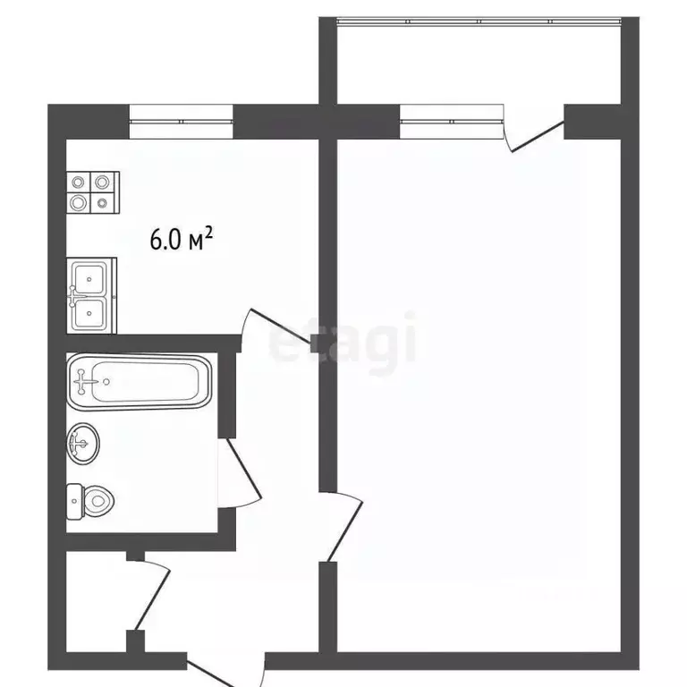 1-к кв. Владимирская область, Муром ул. Дзержинского, 51 (31.3 м) - Фото 2