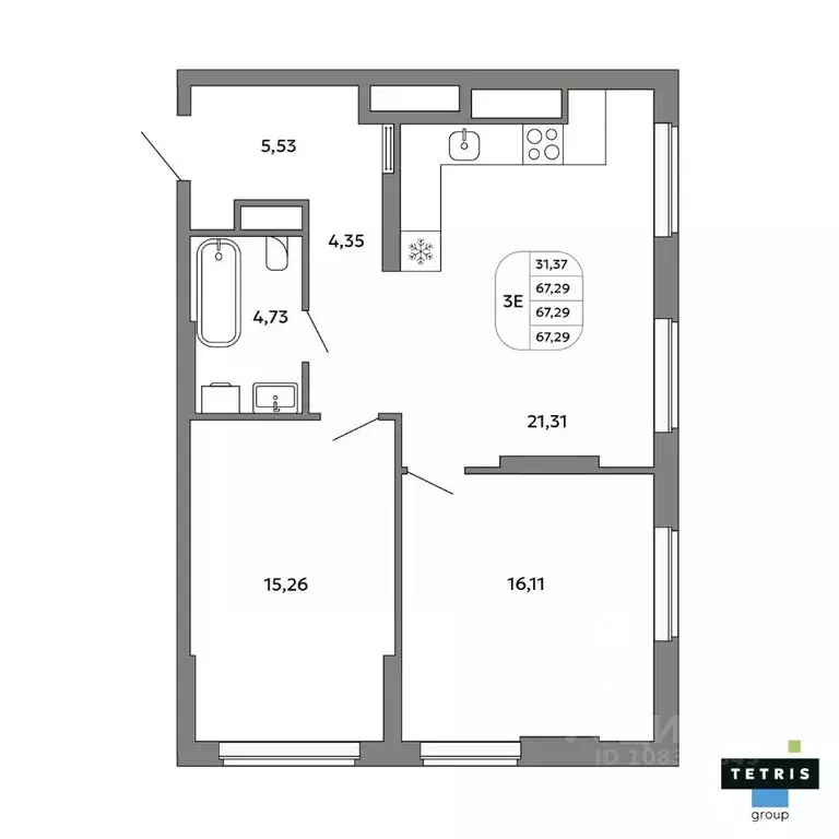3-к кв. Свердловская область, Екатеринбург Уралмаш жилрайон,  (67.29 ... - Фото 1