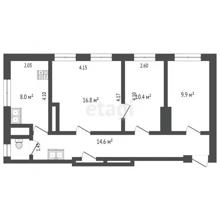 3-к кв. Удмуртия, Ижевск ул. Сороковой километр, 15 (61.0 м) - Фото 1