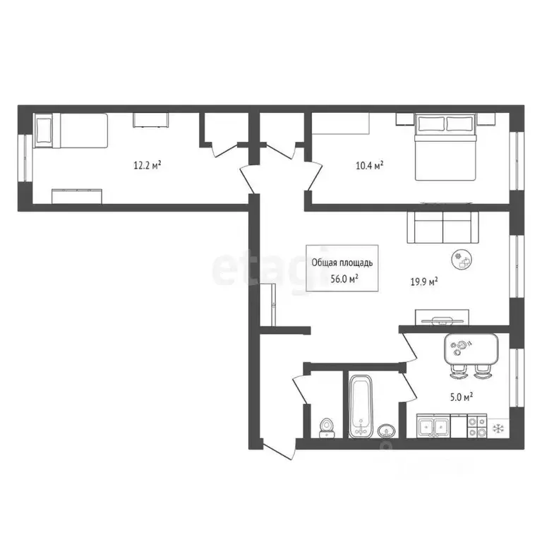 3-к кв. Новосибирская область, Новосибирск ул. Никитина, 11 (56.0 м) - Фото 1