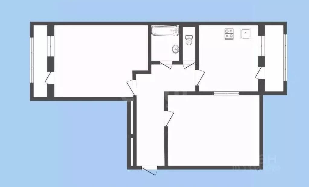 2-к кв. Ульяновская область, Ульяновск ул. Стасова, 25к2 (62.6 м) - Фото 2