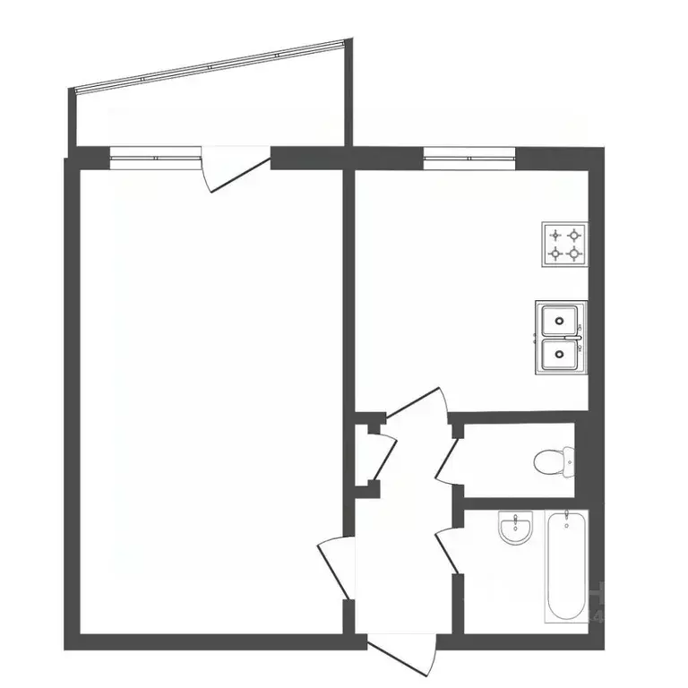 1-к кв. Тюменская область, Тюмень ул. Орджоникидзе, 7 (33.8 м) - Фото 2