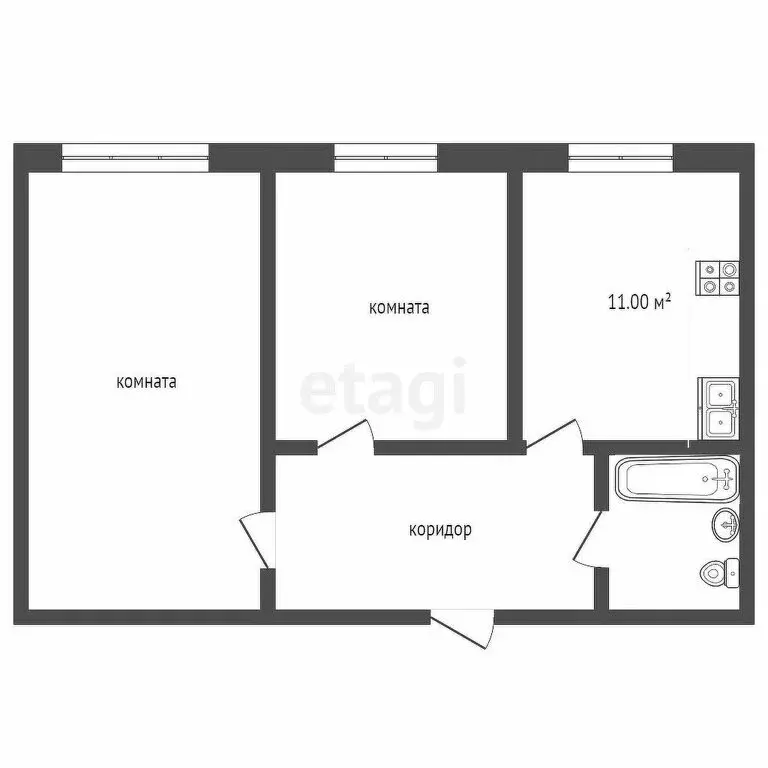 2-комнатная квартира: Ялуторовск, Советская улица, 6 (42.6 м) - Фото 1