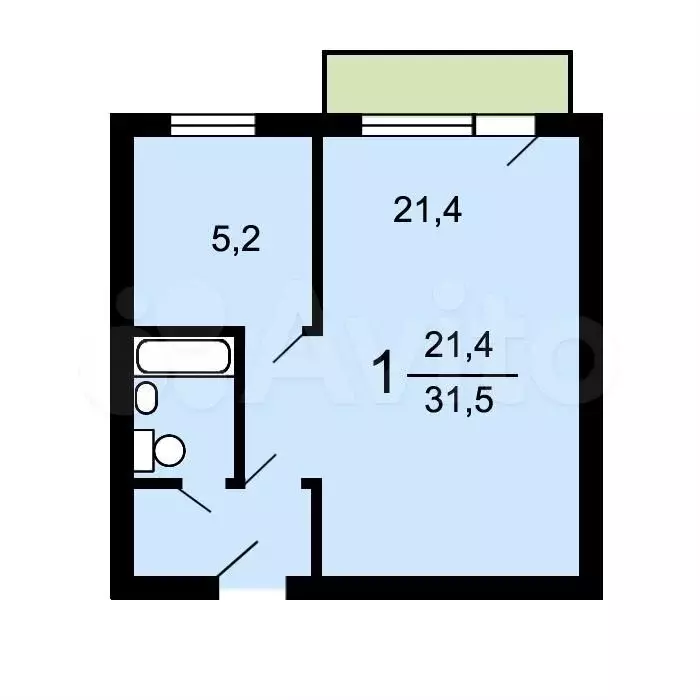 Аукцион: 1-к. квартира, 31,5 м, 9/9 эт. - Фото 0