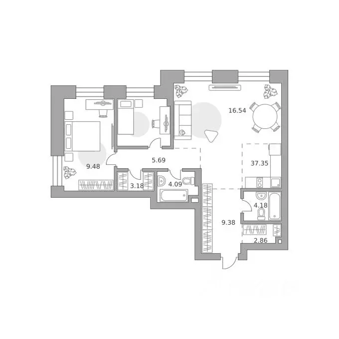 2-к кв. Москва Дубининская ул. (92.75 м) - Фото 1