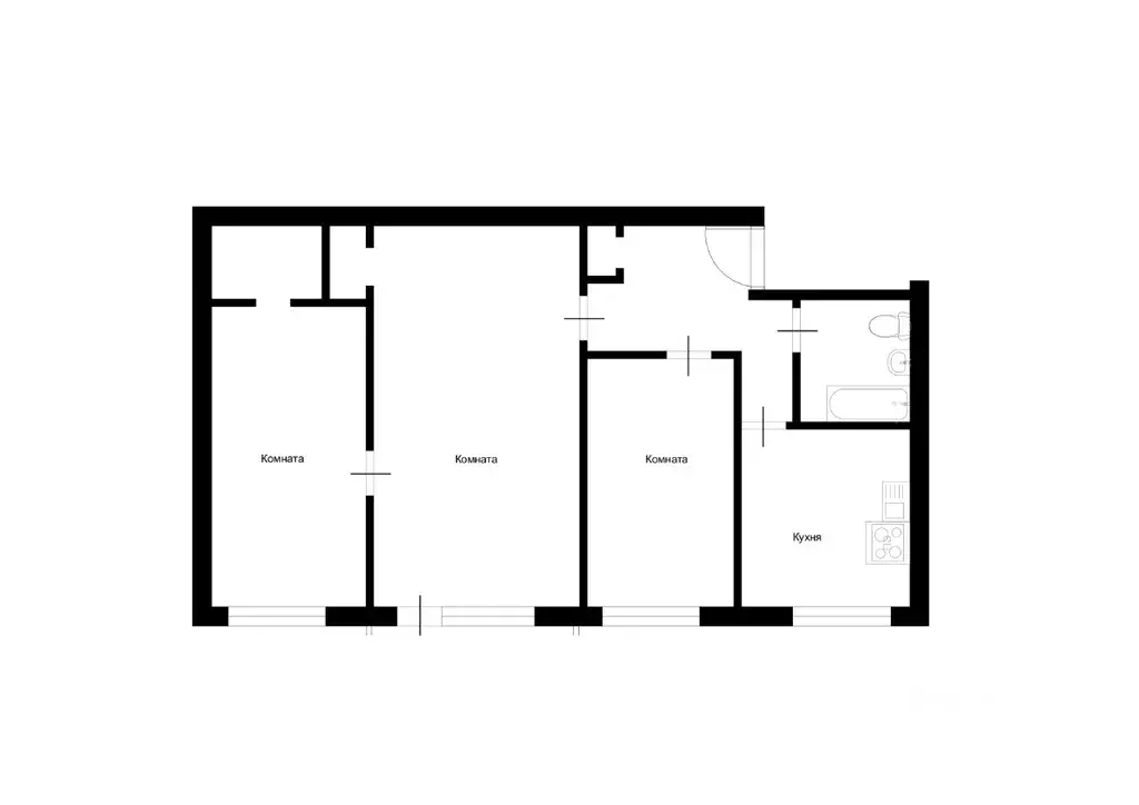 3-к кв. Москва Черноморский бул., 19К2 (55.0 м) - Фото 1