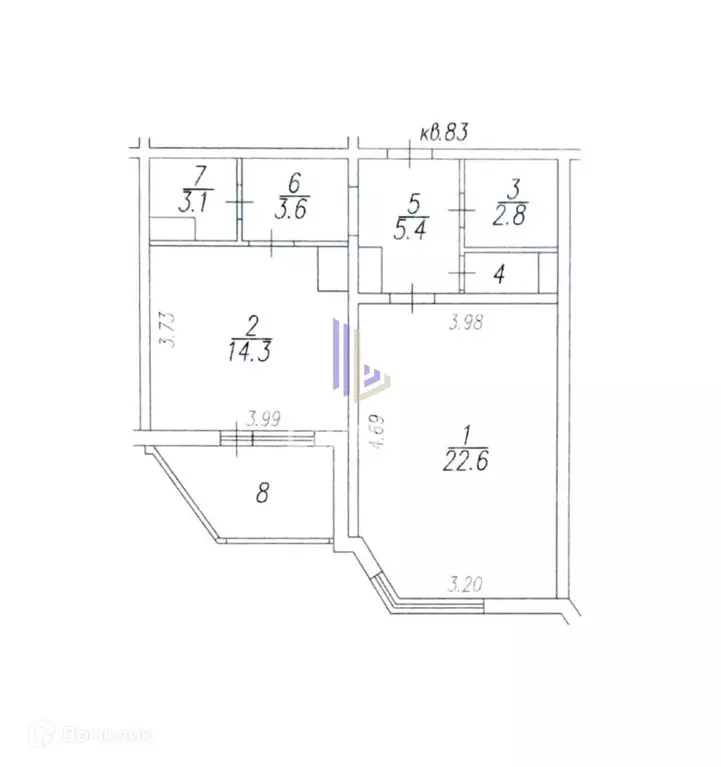 Продаётся 2-к квартира, 54.8 м - Фото 1