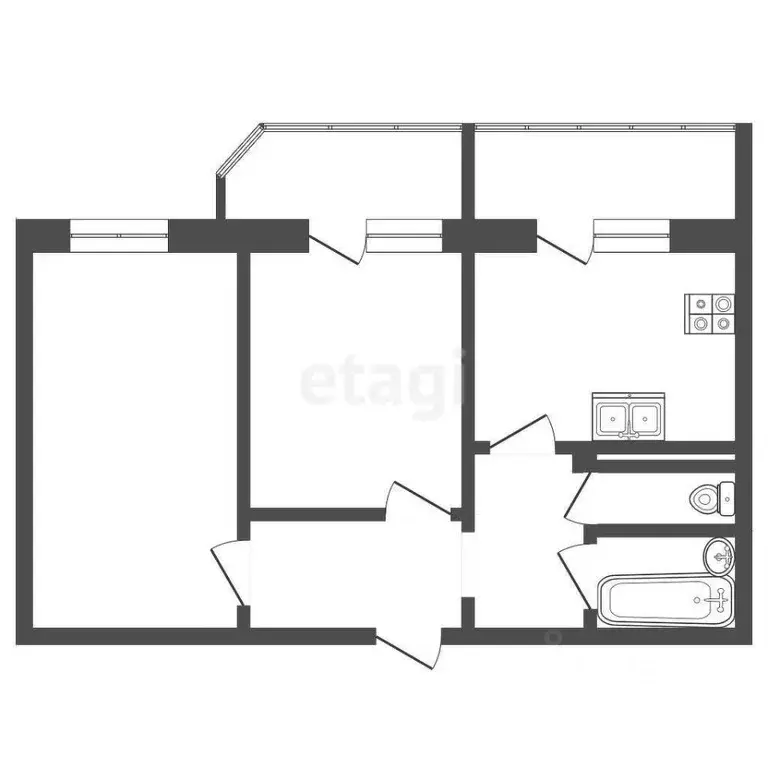 2-к кв. Ростовская область, Ростов-на-Дону ул. Александра Печерского, ... - Фото 1