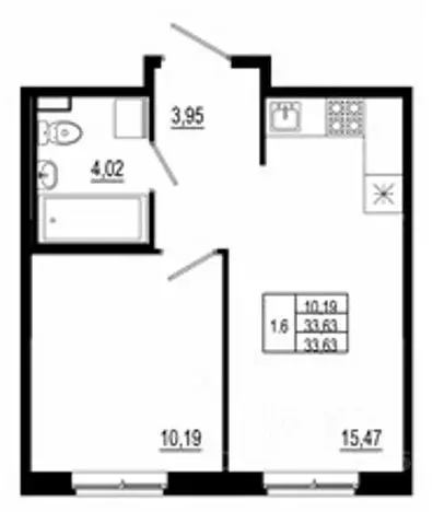 1-к кв. Ленинградская область, Всеволожский район, пос. Бугры ул. ... - Фото 2