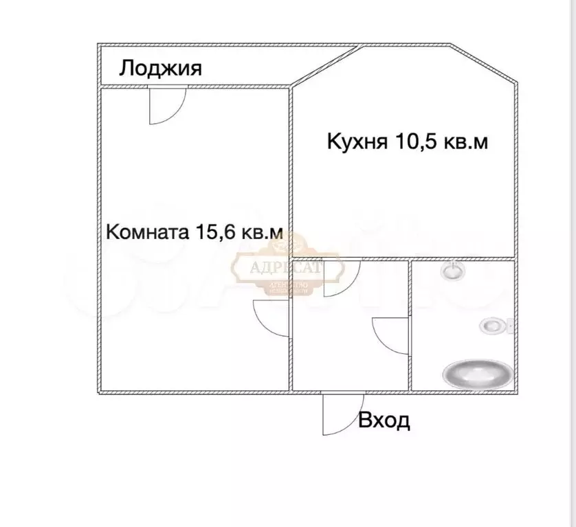 1-к. квартира, 32,7 м, 3/9 эт. - Фото 0