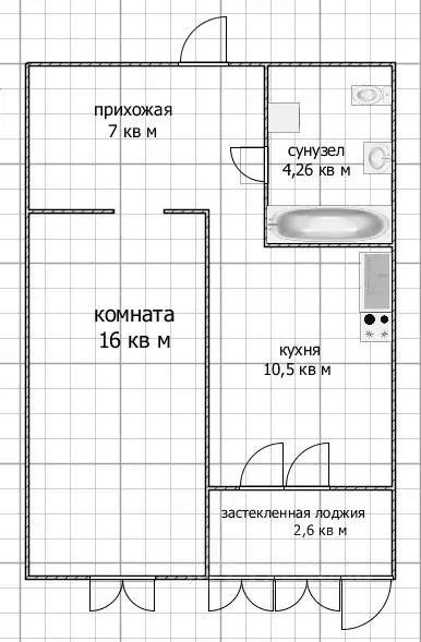 1-к кв. Башкортостан, Уфа ул. Генерала Рыленко, 8 (37.0 м) - Фото 1