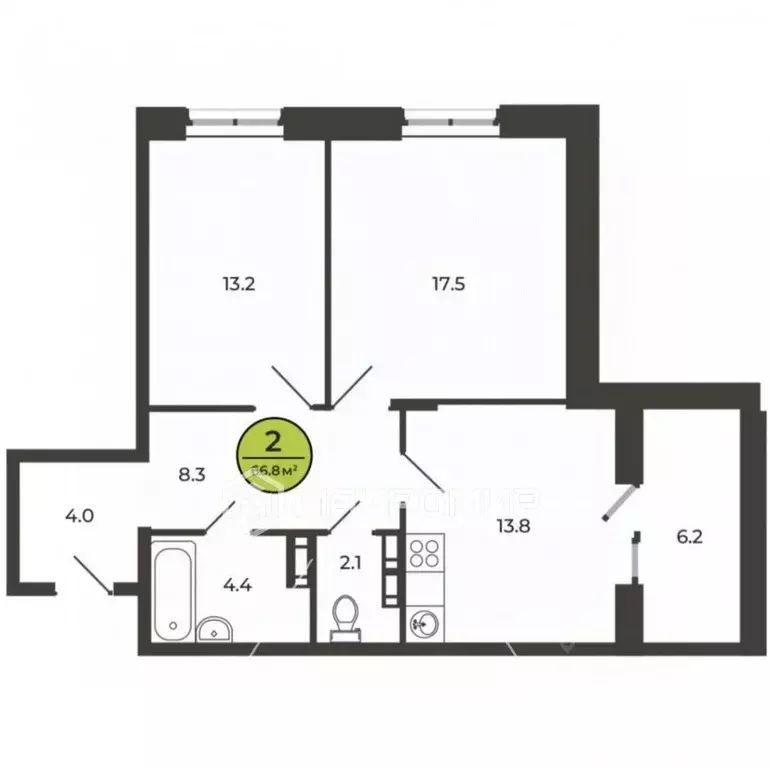 2-к кв. Брянская область, Брянский район, Свенское с/пос, пос. Свень ... - Фото 2