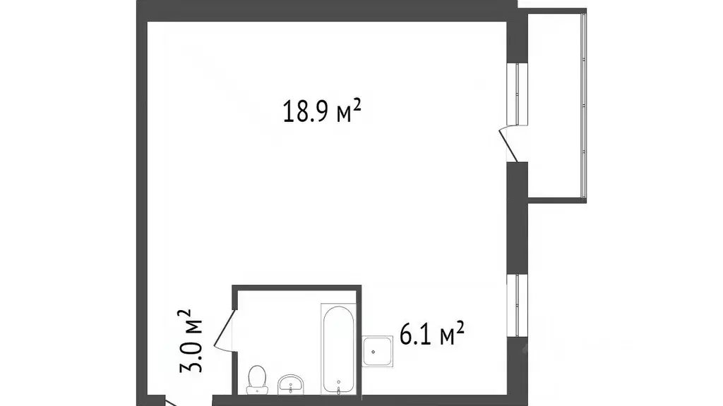 1-к кв. Красноярский край, Красноярск ул. Карла Маркса, 92 (31.9 м) - Фото 1