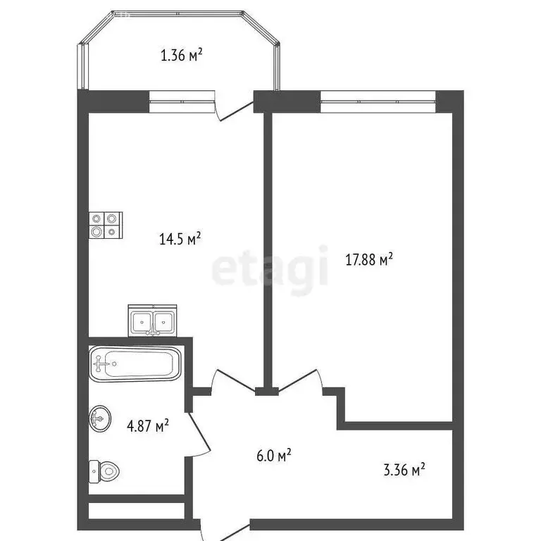 1-комнатная квартира: Одинцово, Северная улица, 5к3 (47 м) - Фото 0