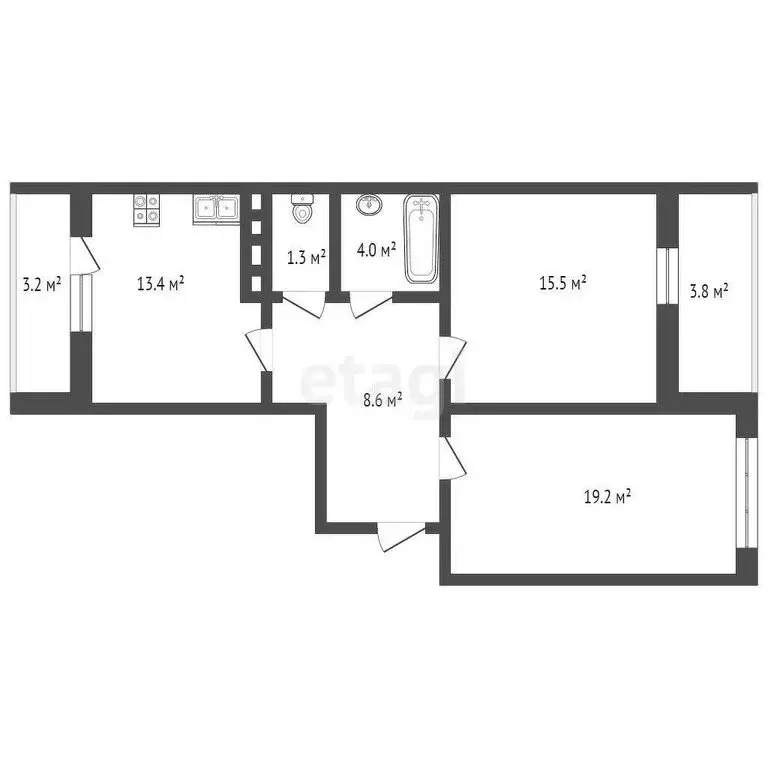 2-комнатная квартира: Анапа, Супсехское шоссе, 26к3 (61.9 м) - Фото 1