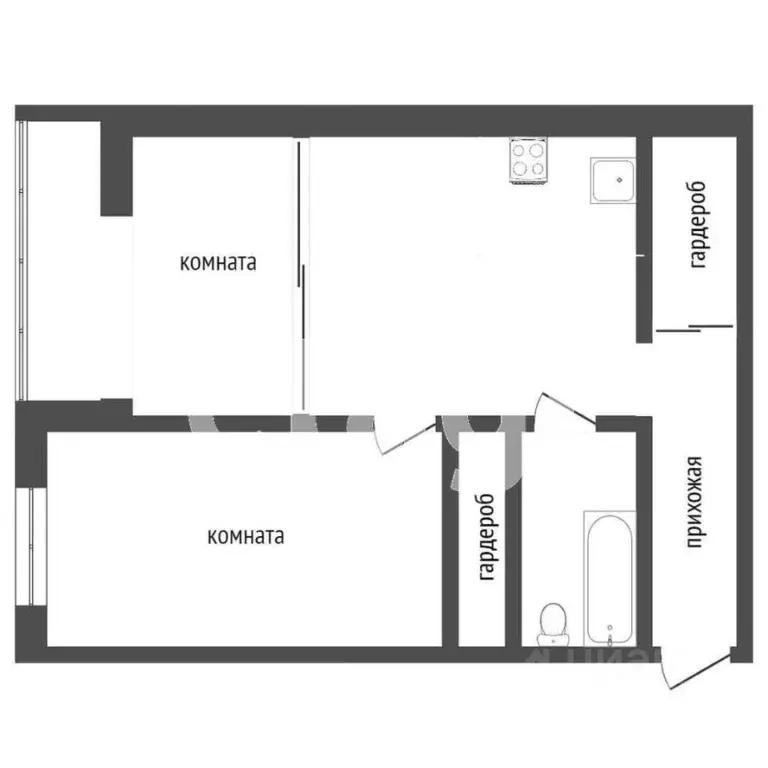 2-к кв. Саратовская область, Саратов Вишневый проезд, 7 (43.0 м) - Фото 2