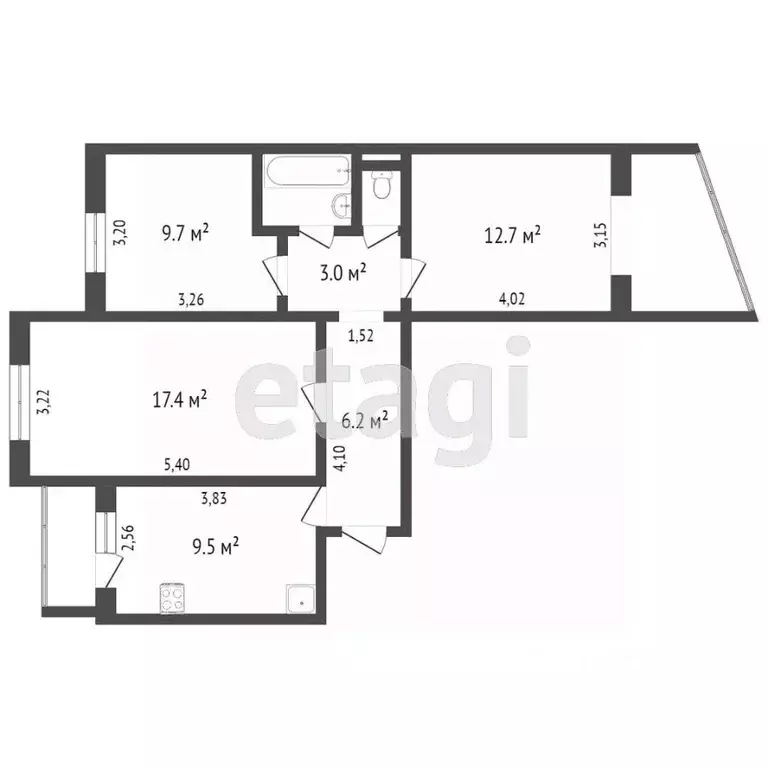 3-к кв. Крым, Симферополь ул. Героев Сталинграда (65.7 м) - Фото 1