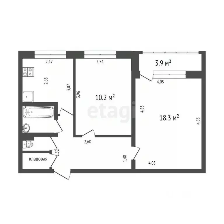 2-к кв. санкт-петербург звездная ул, 9к1 (45.4 м) - Фото 1