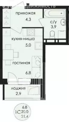 Квартира-студия: Пермь, улица Лифанова, 38 (21.4 м) - Фото 0