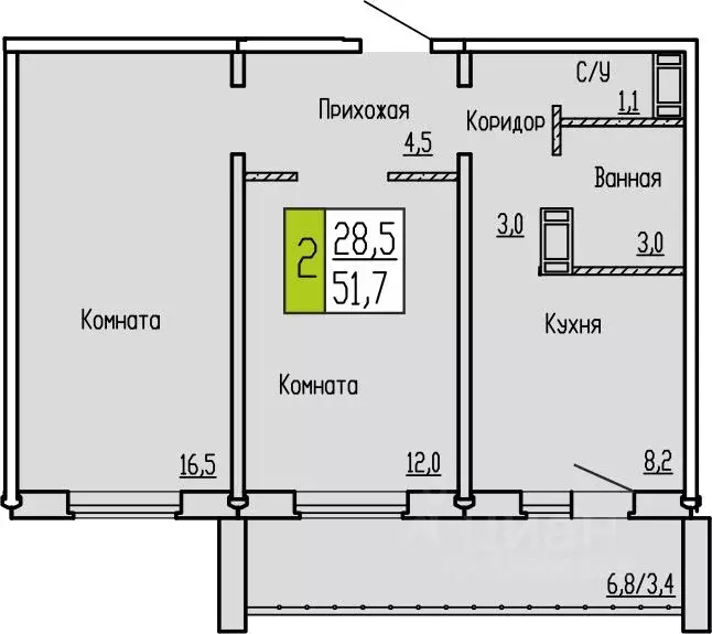 2-к кв. Курганская область, Курган ул. Карбышева, 52 (51.7 м) - Фото 0