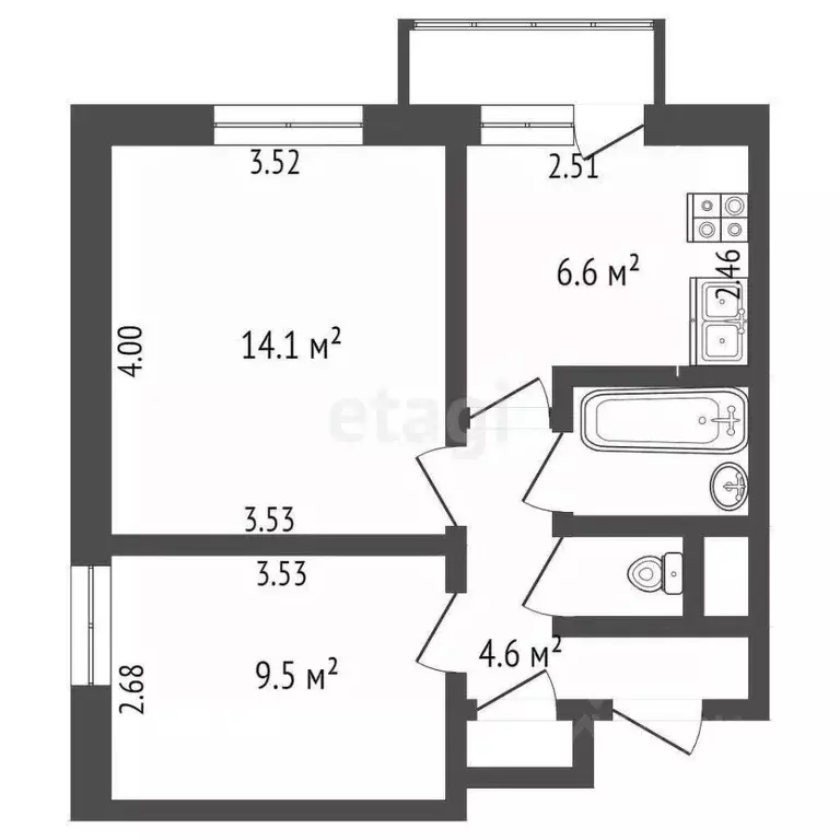 2-к кв. Москва Чусовская ул., 15 (38.0 м) - Фото 0