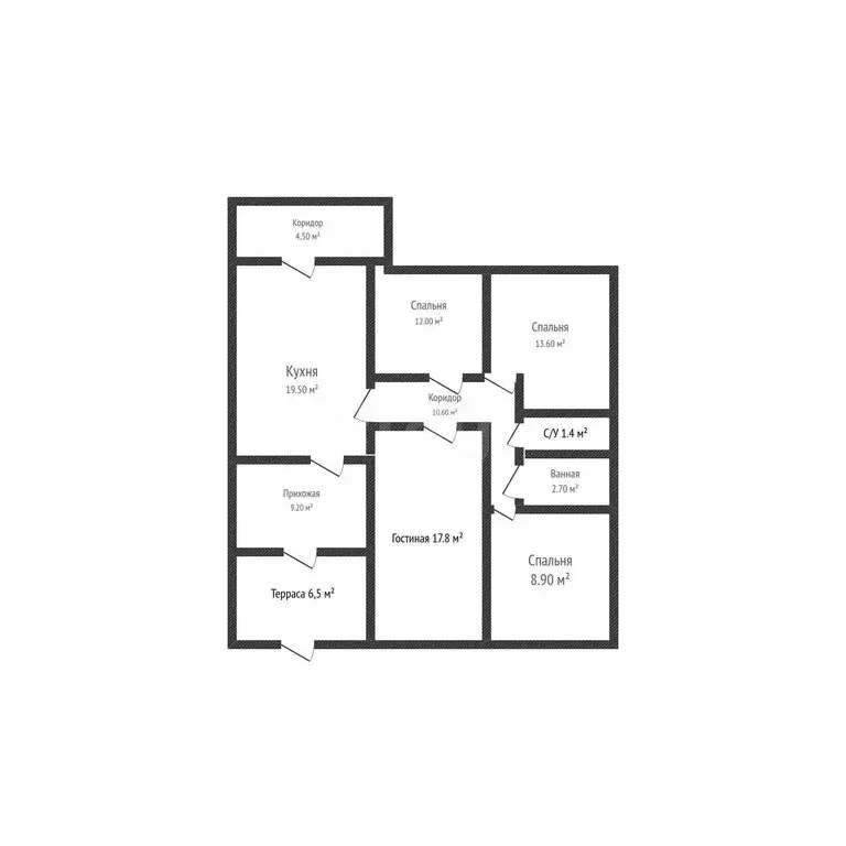 3-комнатная квартира: посёлок Краснооктябрьский, Цветочная улица, 27 ... - Фото 1