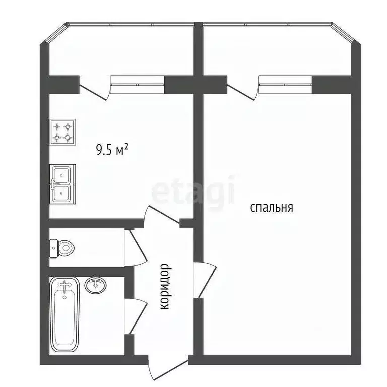 1-к кв. Московская область, Домодедово ул. Текстильщиков, 31Г (38.3 м) - Фото 1