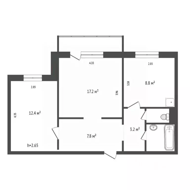 2-к кв. Красноярский край, Красноярск Светлогорская ул., 19 (54.4 м) - Фото 1