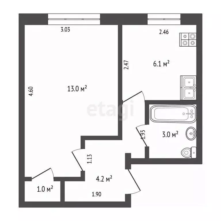 1-к кв. Забайкальский край, Чита Новобульварная ул., 86 (27.3 м) - Фото 1