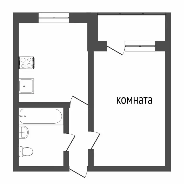 1-комнатная квартира: Ямное, Ягодная улица, 1 (33.6 м) - Фото 1