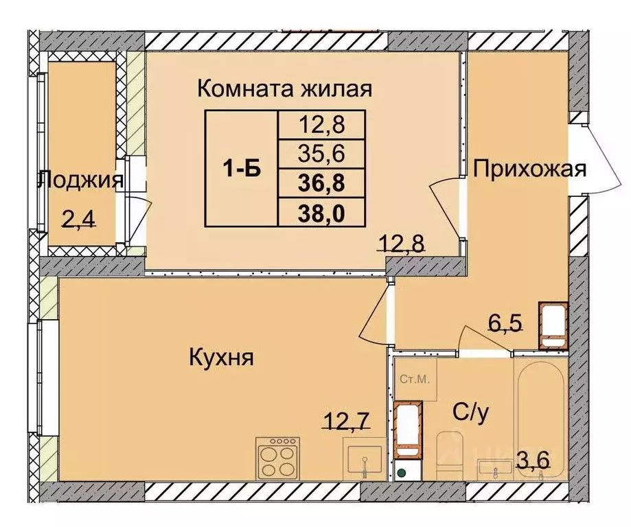 1-к кв. Нижегородская область, Нижний Новгород 1-я Оранжерейная ул. ... - Фото 0